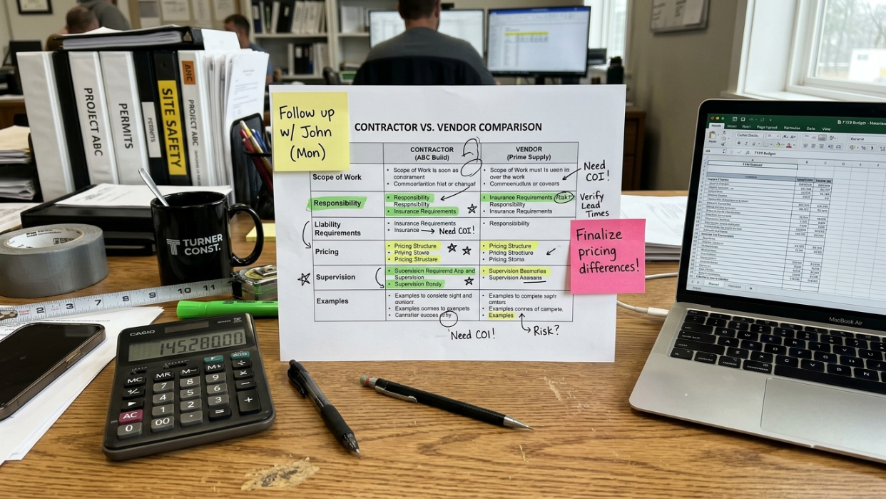 Contractor Vendor Comparison Checklist (2026 Guide)