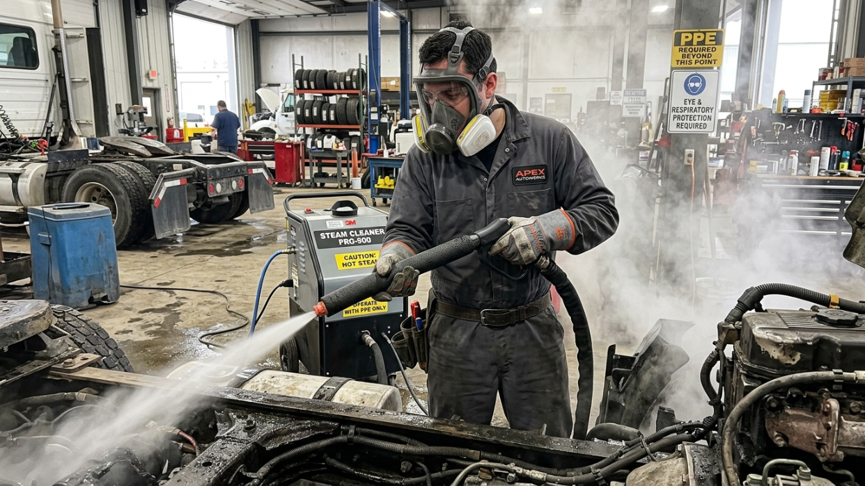 risks and precautions for engine steam cleaning