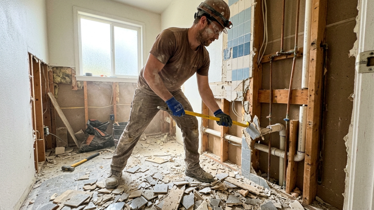 bathroom demolition and structural work