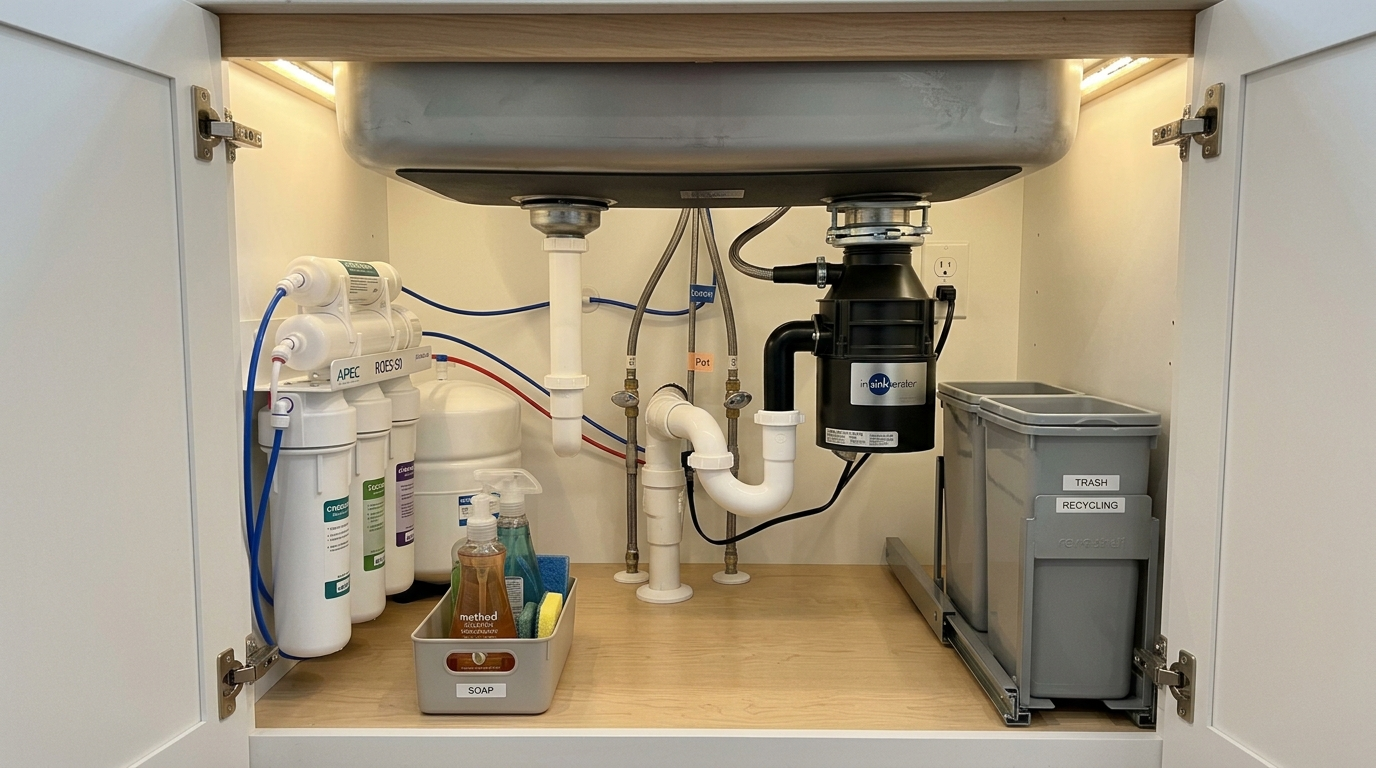 kitchen sink drain placement